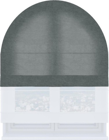 Римская штора «Кортин» день-ночь для арочного проёма, ткань вельвет серый