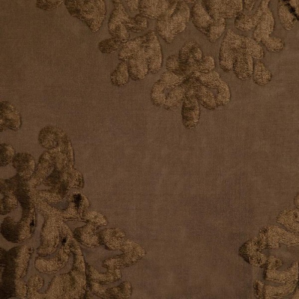 Тюль сетка с бархатом Этель 240х265 см Ренессанс Шоколадный пудинг