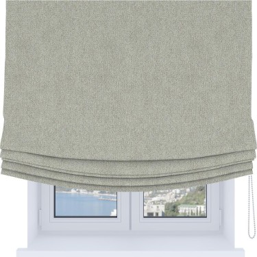 Римская штора Soft с мягкими складками, ткань твид блэкаут коричнево-серый