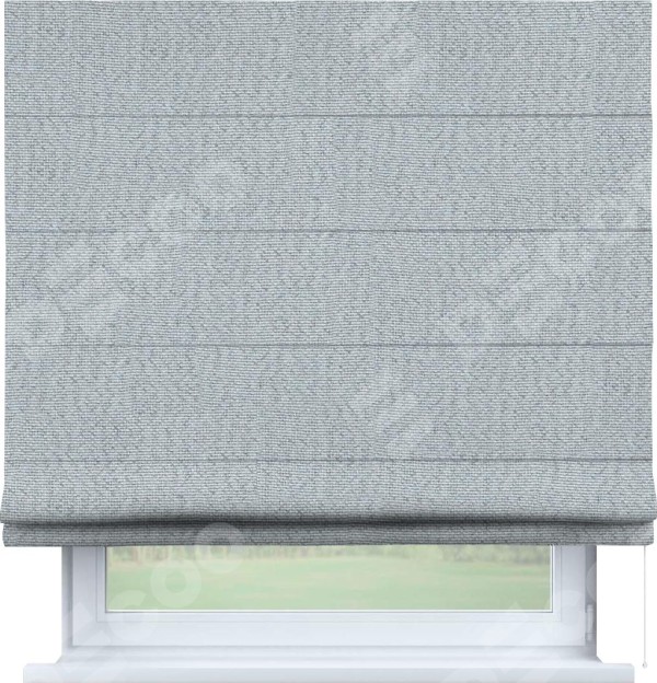 Римская штора «Кортин» для проема, ткань лён димаут, серого цвета