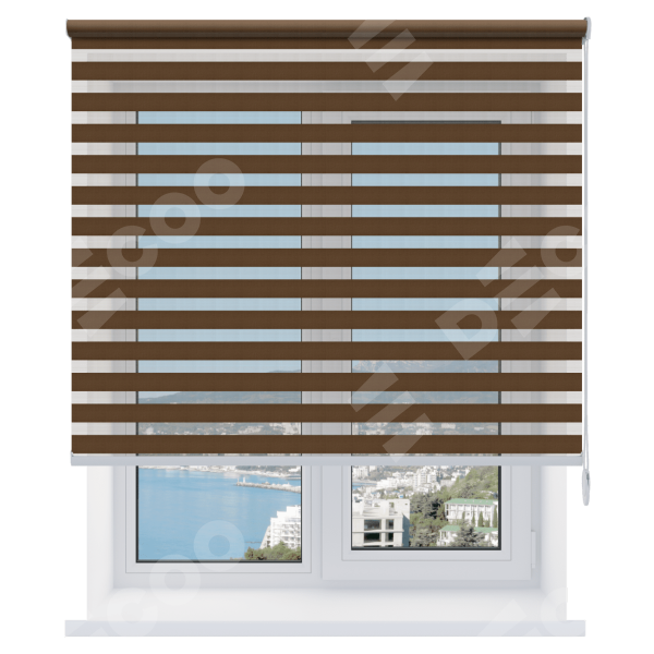 Рулонная штора День-ночь Basic венге