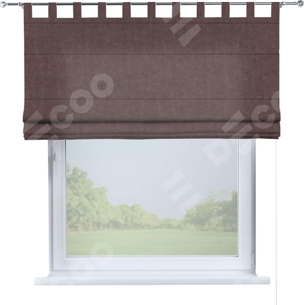 Римская штора «Кортин», канвас махагон, на петлях