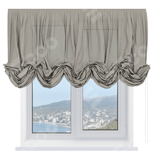 Австрийская штора «Cortin», лён бежевый