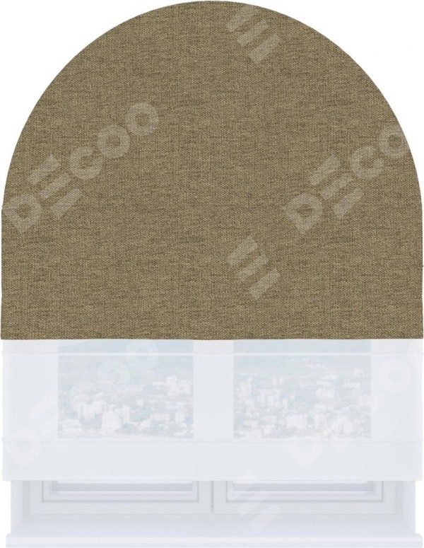 Римская штора «Кортин» день-ночь для арочного проёма, стиф димаут тёмно-бежевый