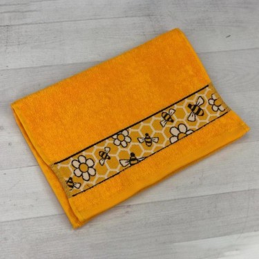 Полотенце махровое с бордюром «Пчёлы» 30х60 см