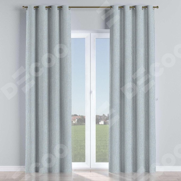 Комплект штор на люверсах лён димаут цвет серый