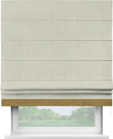 Римская штора «Кортин» с кантом Джестер, для проема, ткань твид блэкаут, шампань