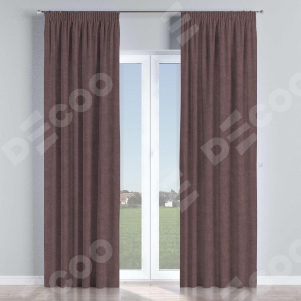 Комплект штор канвас махагон, на тесьме «Карандаш»