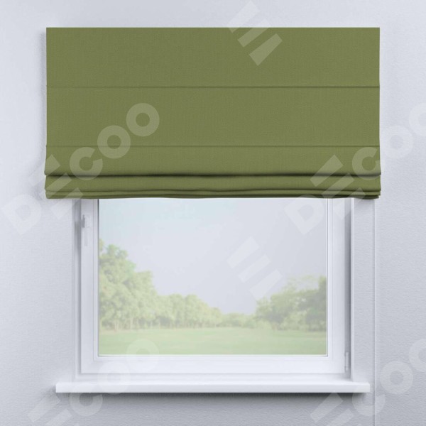 Римская штора «Кортин» для проема, ткань бархат золотая оливка