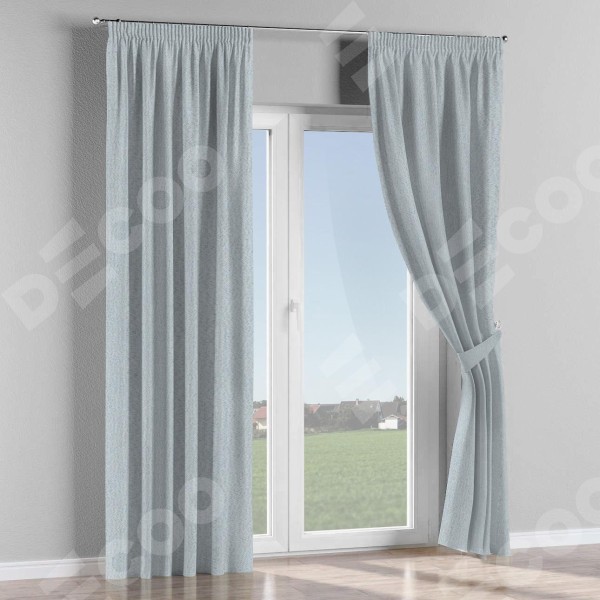 Комплект штор на тесьме «Карандаш», лён димаут цвет серый