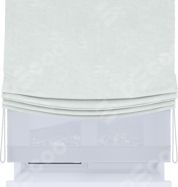 Римская штора «Кортин», день-ночь с мягкими складками, блэкаут однотонный дымчато-молочный