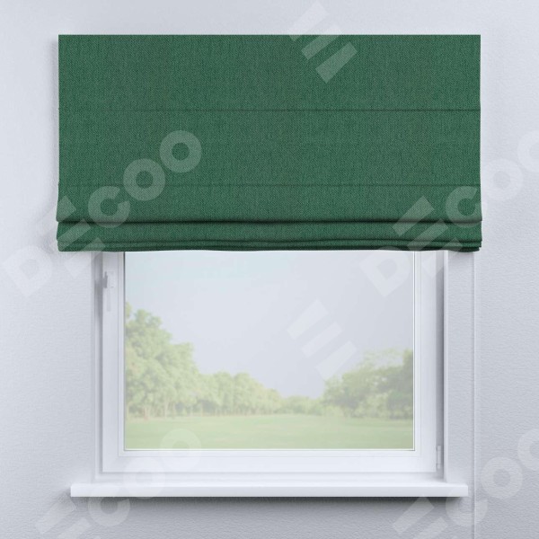 Римская штора «Кортин» для проема, ткань твид блэкаут, зелёный