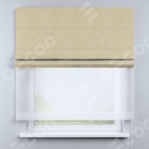 Римская штора «Кортин» день-ночь, ткань софт однотонный светло-бежевый