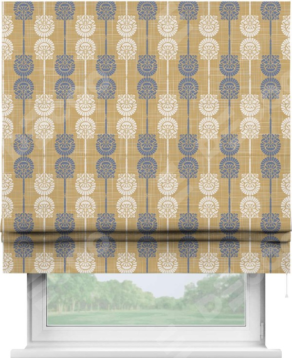 Римская штора «Кортин» для проема «Венок из ромашки»