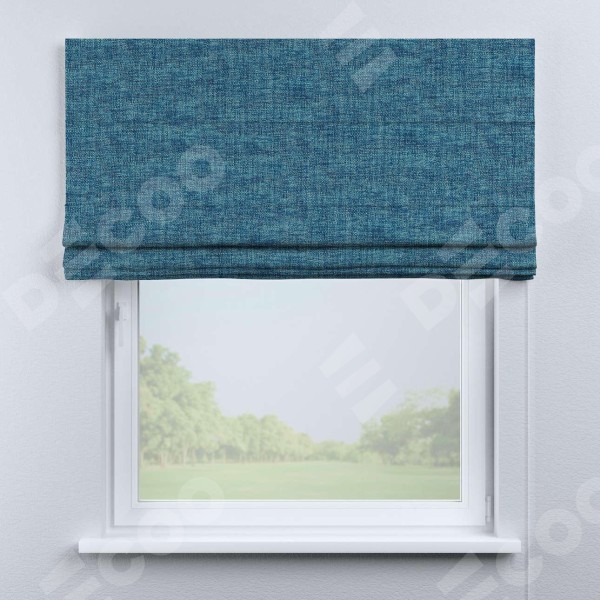Римская штора «Кортин», рогожка димаут лазурно-синий, для проёма