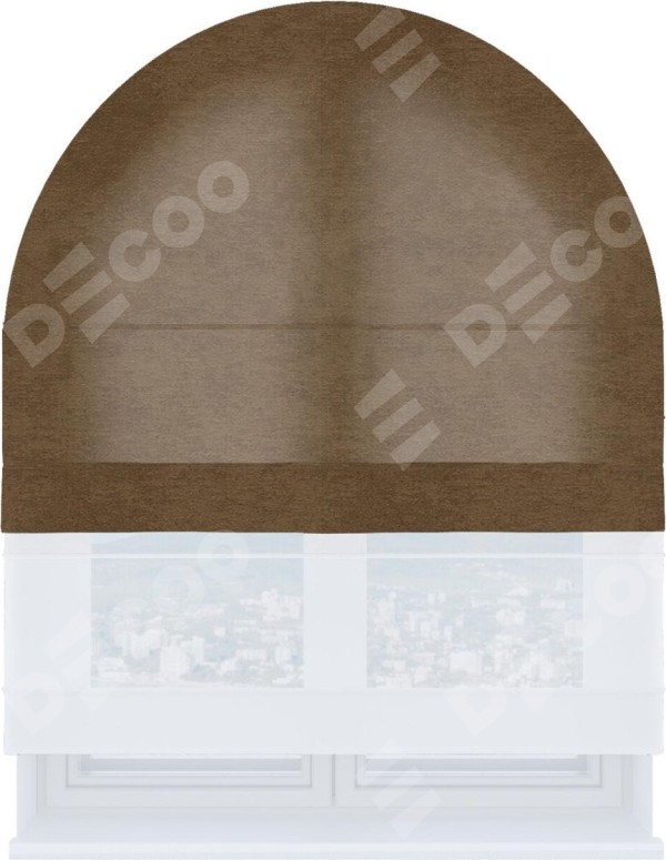 Римская штора «Кортин» день-ночь для арочного проёма, ткань софт однотонный бронзовый