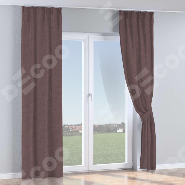 Комплект штор канвас махагон, на тесьме «Кустик»