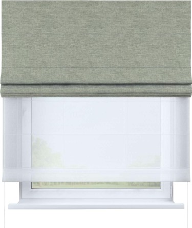 Римская штора «Кортин» день-ночь, ткань лён кашемир серый new