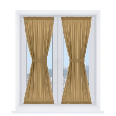 Штора песочные часы «Кортин» вельвет горчица