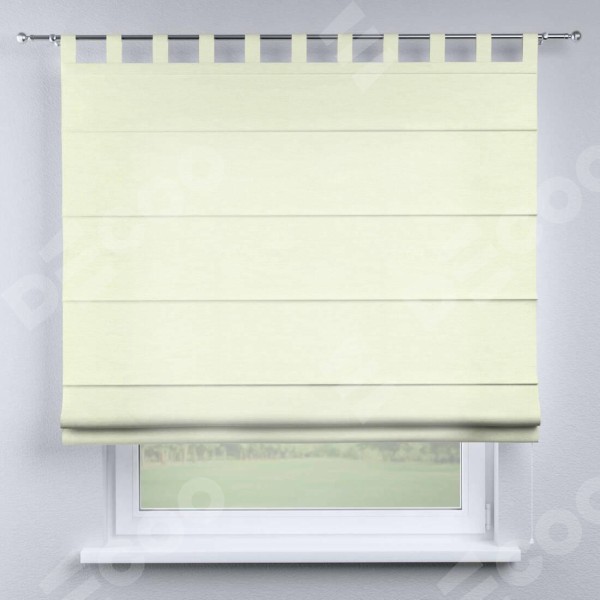 Римская штора на петлях «Кортин», ткань вельвет молочный