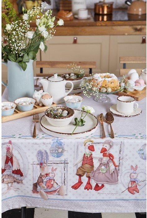 Скатерть "Этель" Пасхальные Тильды 220х147 см, 100% хл, саржа 190 гр/м2