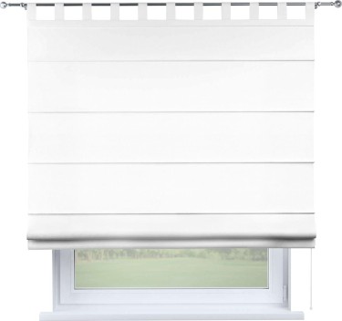 Римская штора на петлях «Кортин», ткань вельвет белый