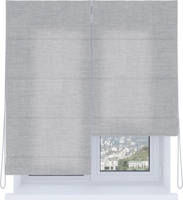 Римская штора «Кортин», система «Комфорт», лён серый