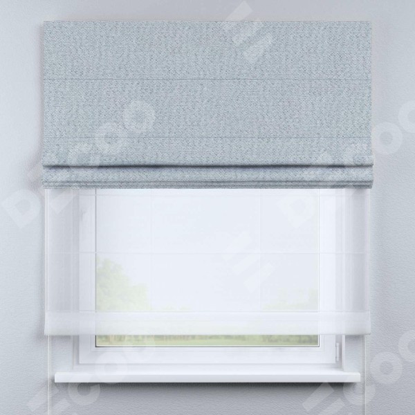 Римская штора двойная «Кортин» день-ночь, ткань лён димаут, цвет серый