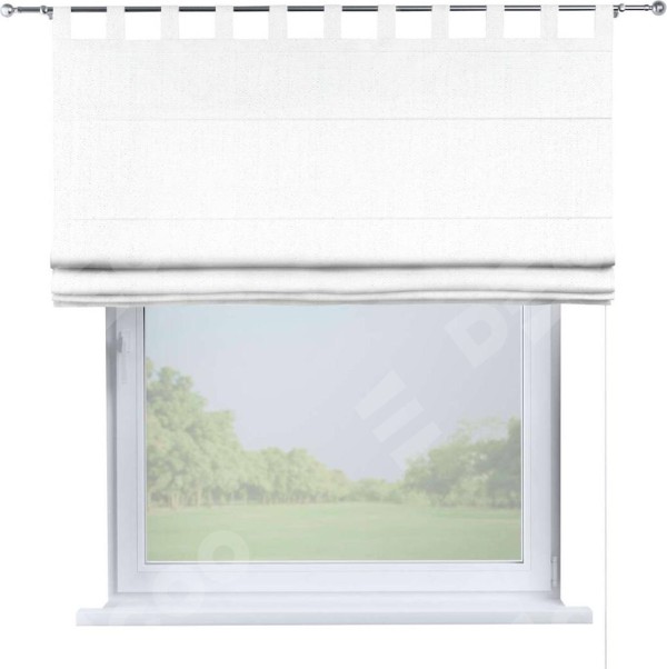 Римская штора на петлях «Кортин», ткань лён белоснежный