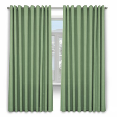 Шторы на люверсах ткань блэкаут однотонный, оливковый