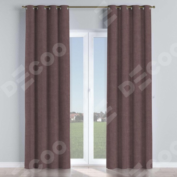 Комплект штор канвас махагон, на люверсах