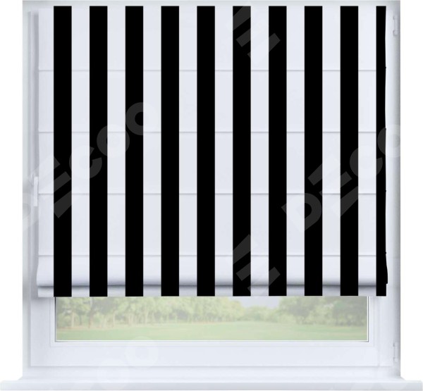 Римская штора «Кортин» на створку «Черное и белое»