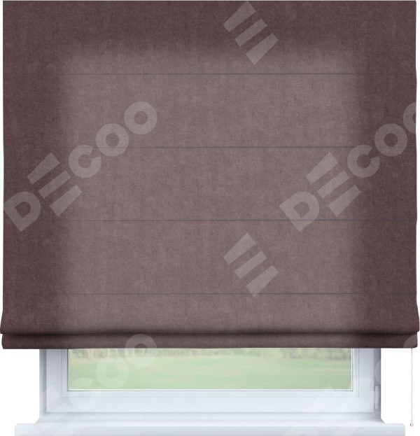 Римская штора «Кортин», канвас махагон, для проёма