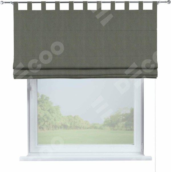 Римская штора на петлях «Кортин», ткань блэкаут однотонный, тёмно-серый