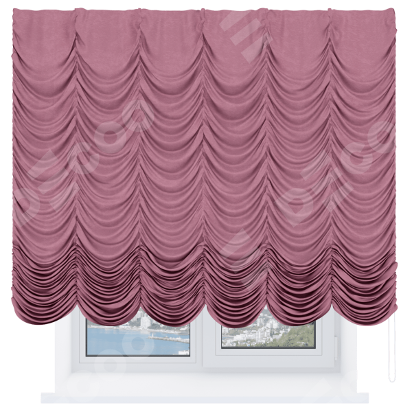 Французская штора «Кортин», софт однотонный розовый