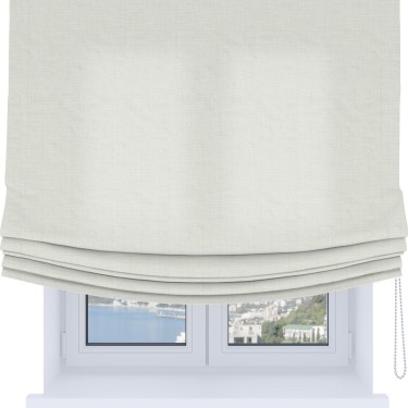 Римская штора Soft с мягкими складками, ткань лён молочный