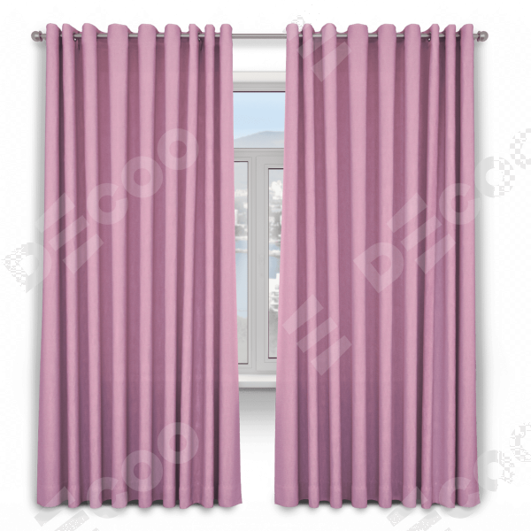 Шторы на люверсах ткань лён димаут, розовый