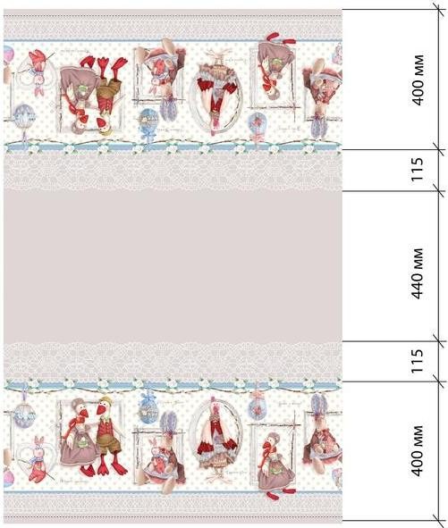 Скатерть "Этель" Пасхальные Тильды 220х147 см, 100% хл, саржа 190 гр/м2