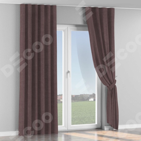 Комплект штор канвас махагон, на тесьме «Волна»