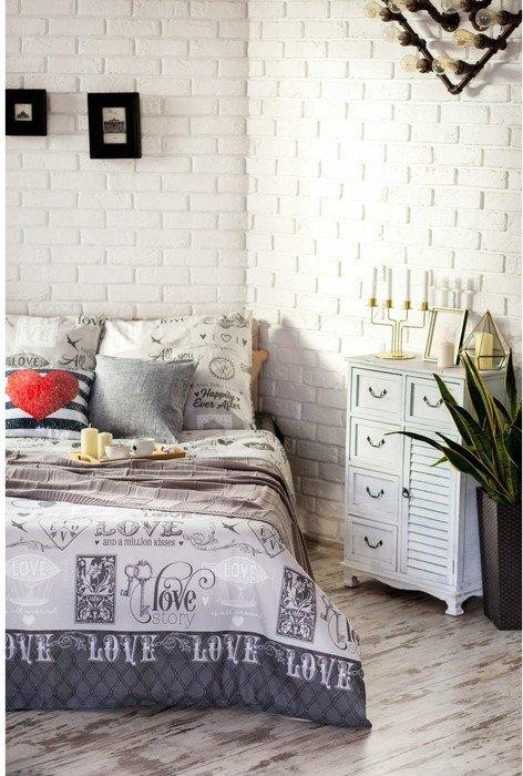 Постельное бельё "Этель" 2 сп Love 175*215 см, 200*220 см, 70*70 см -2 шт, 100% хлопок, бязь 125 г/м2