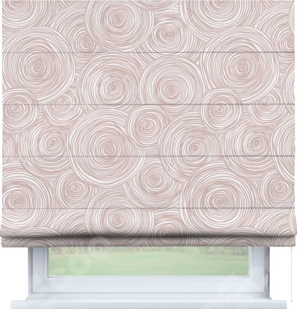 Римская штора «Кортин» для проема «Бежевые круги»