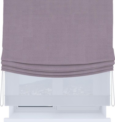 Римская штора «Кортин», блэкаут однотонный лиловый, день-ночь с мягкими складками