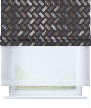 Римская штора «Кортин» день-ночь «Бохо штрихи»