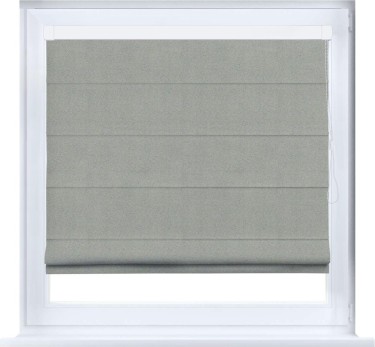 Римская штора «Кортин» кассетная, ткань блэкаут однотонный, серый