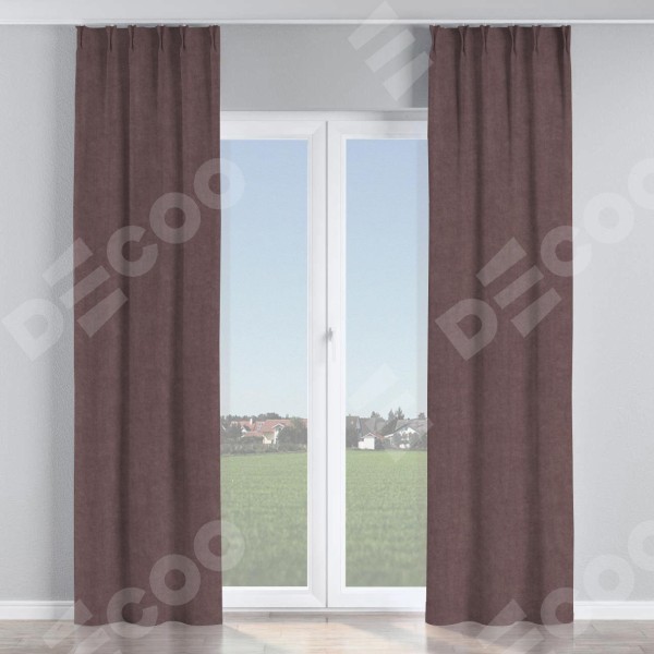 Комплект штор канвас махагон, на тесьме «Кустик»