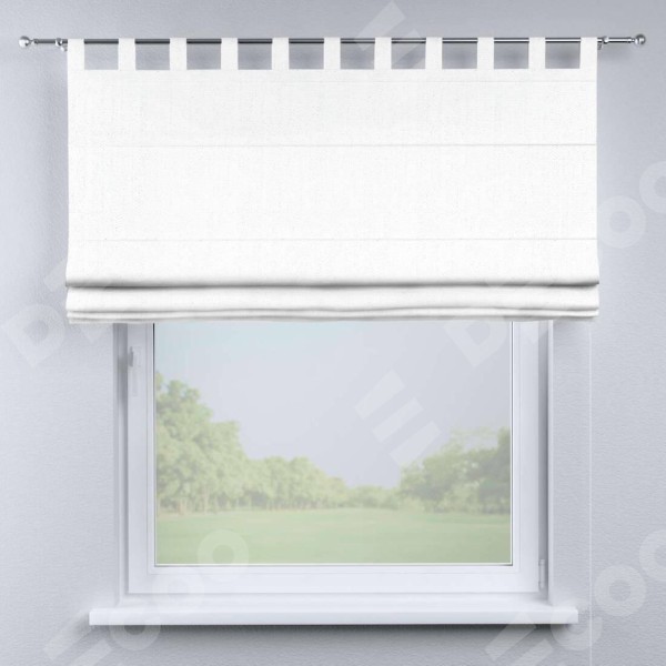 Римская штора на петлях «Кортин», ткань лён белоснежный