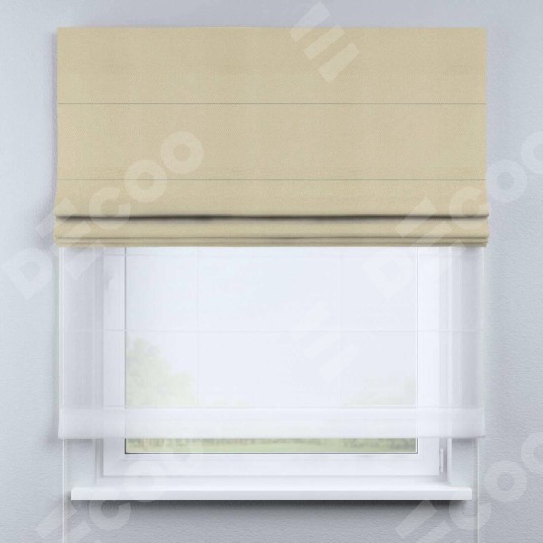 Римская штора «Кортин» день-ночь, ткань блэкаут однотонный, милано латте