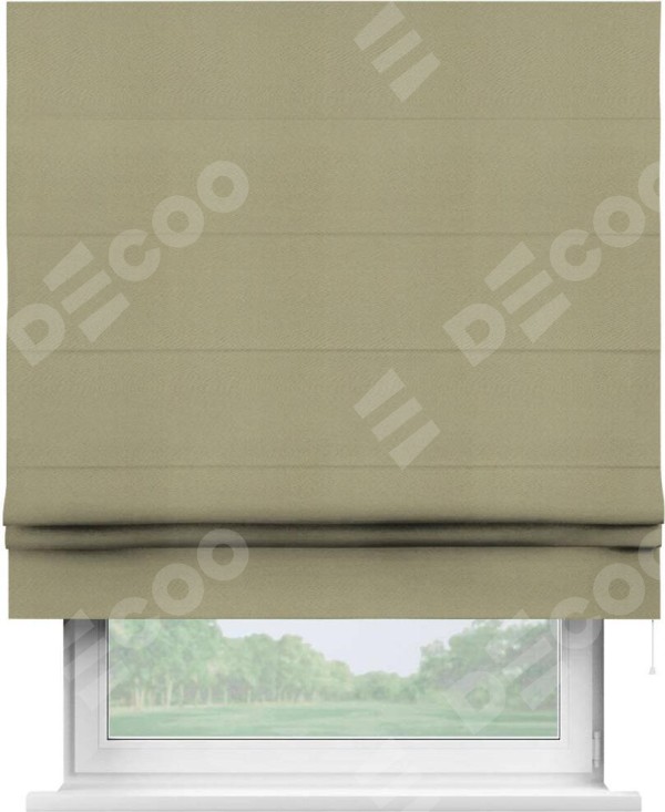 Римская штора «Кортин» для проема, ткань блэкаут однотонный, милано капучино