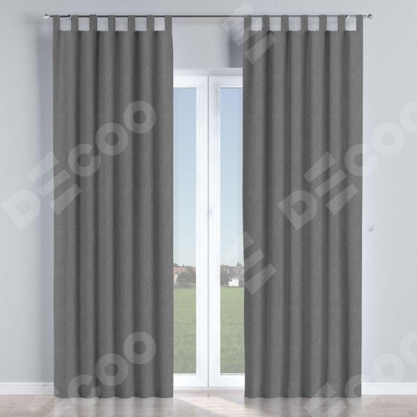 Комплект штор на петлях софт однотонный серый