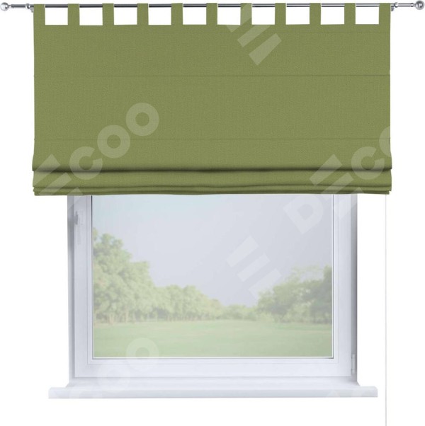 Римская штора на петлях «Кортин», ткань бархат золотая оливка